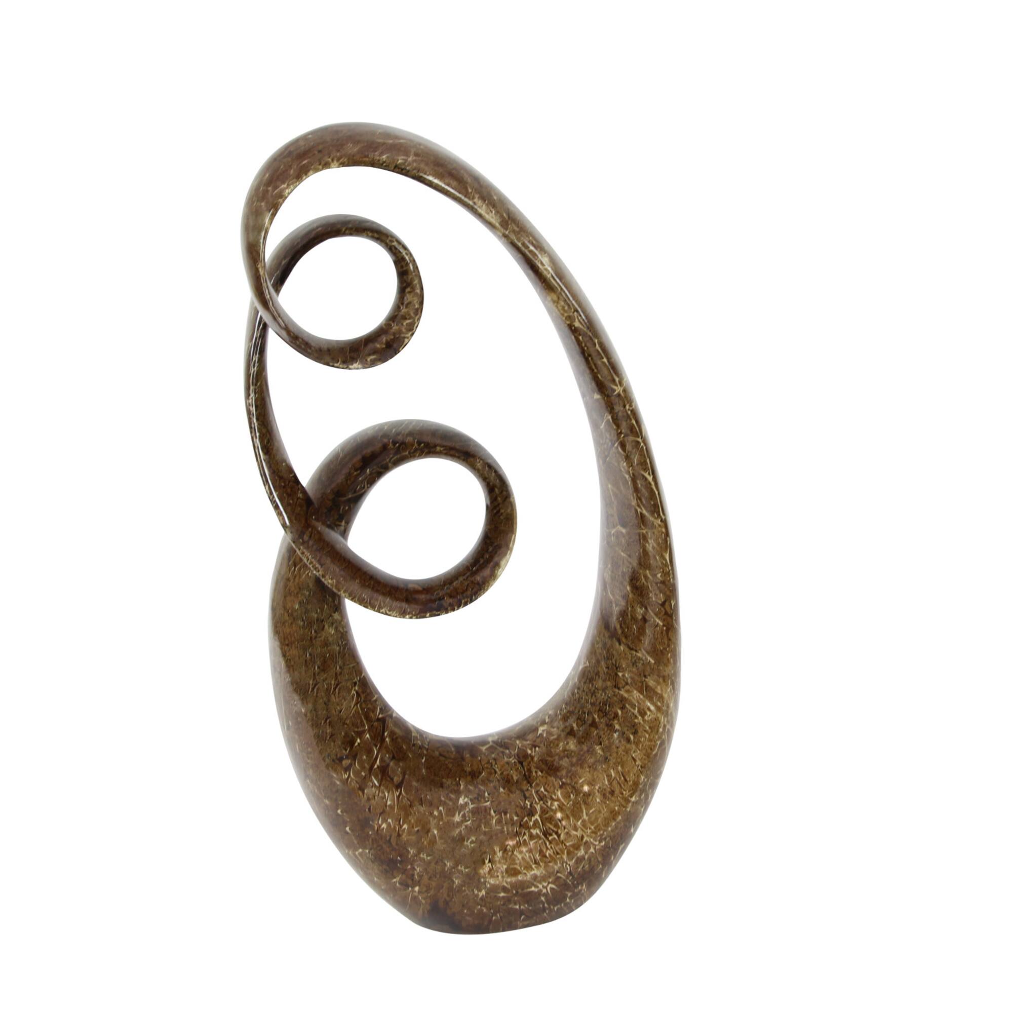 31" Brown Abstract Sculpture